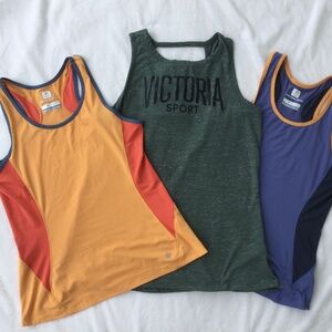 Columbia and Victoria’s Secret Racerback Tank Tops, lot of 3, all size medium